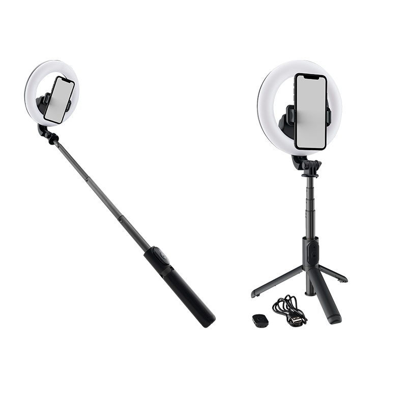 Mackie Mring-6 - 6" Battery-powered Ring Light With Convertible Selfie Stick/stand And Remote