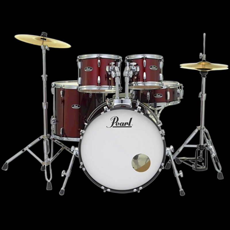 Pearl Roadshow 5-pc. Drum Set With Hardware And Cymbal Set In (#91) Red Wine Finish