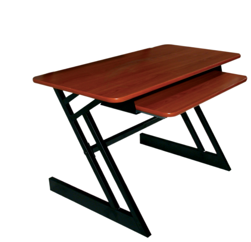 Quik Lok Z-250 Bk/cy Triple Shelf Workstation W/ Cherry Wood Tops