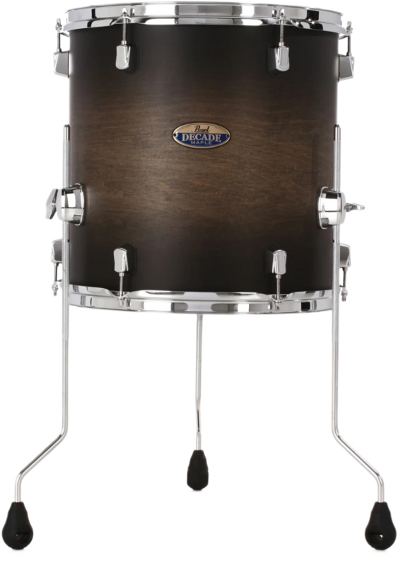 Pearl Decade Maple 18"X16" Floor Tom In #262 Satin Black Burst W/ftl-200c Legs (X3)