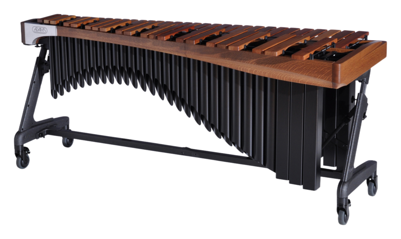Adams Alpha Series 4.3 Oct. Marimba, Walnut Rails, Black Resonators With Apex Frame