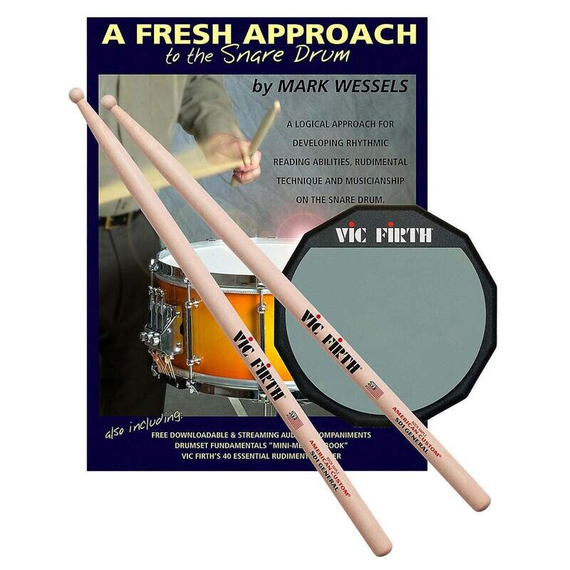 Vic Firth Fresh Approach Starter Pack (Includes Sd1, Practice Pad And Snare Drum Book)