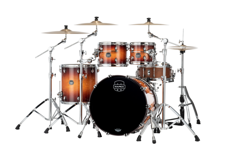 Mapex Saturn Evolution Rock Birch 4-piece Shell Pack - Halo Mounting System - Birch And Walnut Hybrid Shell