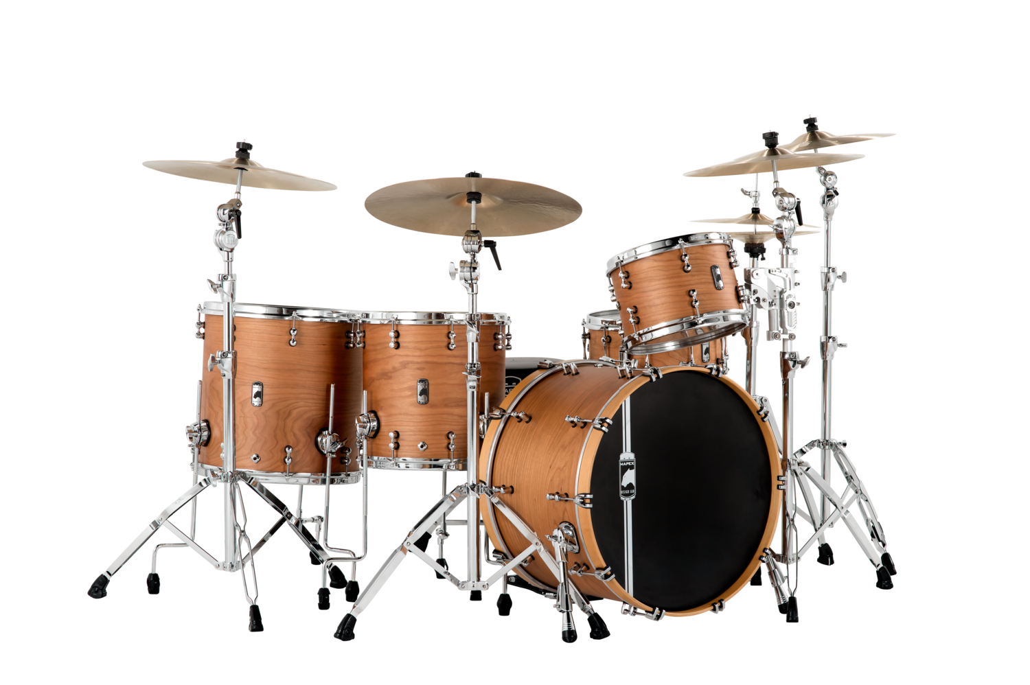 Mapex Black Panther Design Cherry Bomb 4-piece Shell Pack - 12" Tom, 14" And 16" Floor Toms, And 22" Bass Drum - Natural Satin