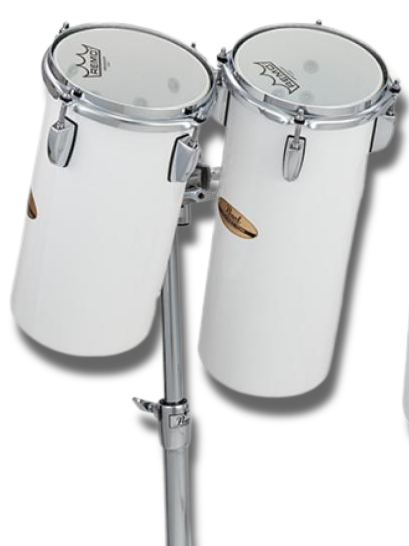 Pearl Rocket Tom 6"X12" & 6"X15" Set W/t895 Double Tom Stand - Arctic White