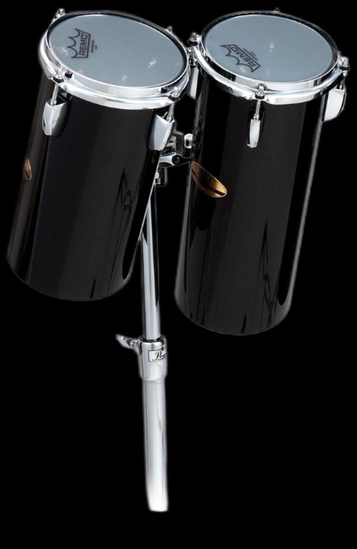 Pearl Rocket Tom 6"X12" & 6"X15" Set W/t895 Double Tom Stand - #103 Piano Black