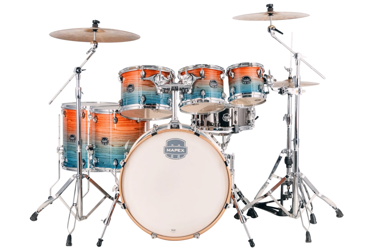 Mapex Armory 1 of 200 Limited Edition 7-Piece Drum Shell Pack in Garnet Ocean Complete with Armory Tomahawk Snare Drum