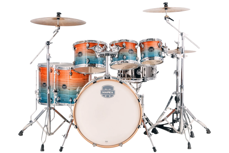 Mapex Armory 1 of 200 Limited Edition 7-Piece Drum Shell Pack in Garnet Ocean Complete with Armory Tomahawk Snare Drum