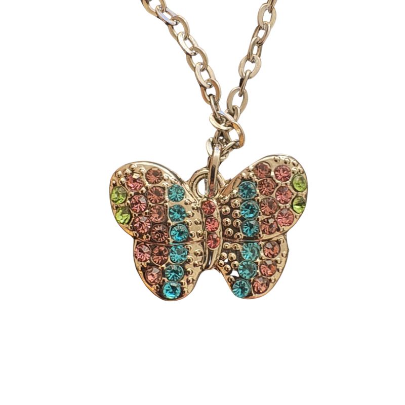 Rainbow Butterfly Necklace