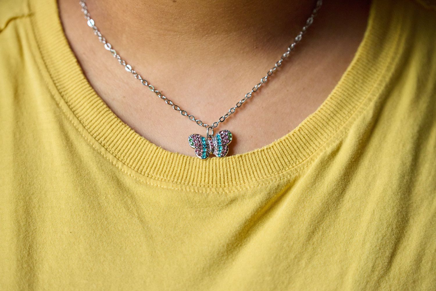 Rainbow Butterfly Necklace