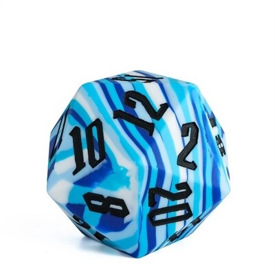 55mm Silicone D20 with Painted Numbers