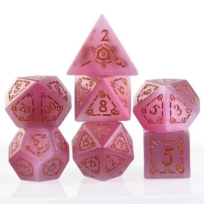 Cat's Eye with flourish Red Gemstone Dice