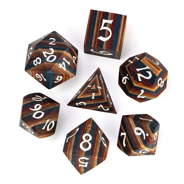 Striped Wooden Dice