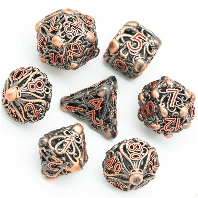 Cthulhu Hollow Metal Dice Copper