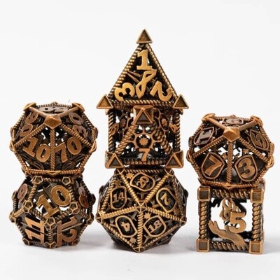 Dungeon Party Hollow Metal Dice Ancient Gold