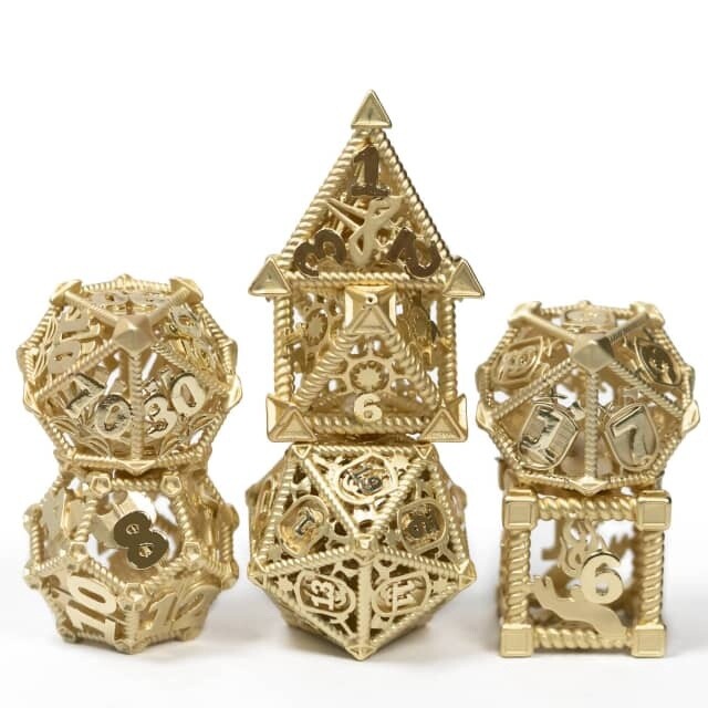 Dungeon Party Hollow Metal Dice Gold