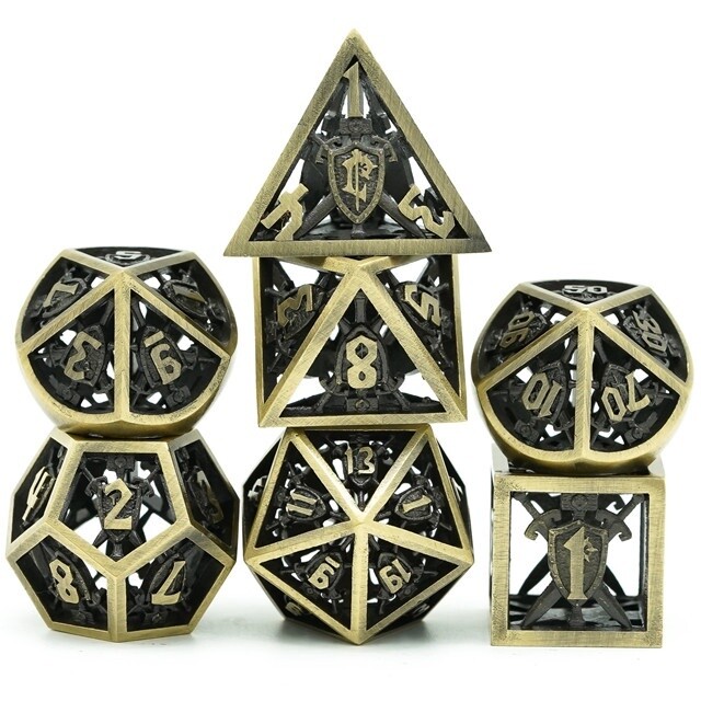 Knights Tale Hollow Metal Dice Bronze