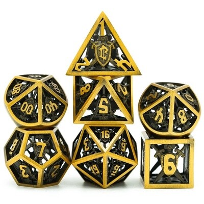 Knights Tale Hollow Metal Dice Gold