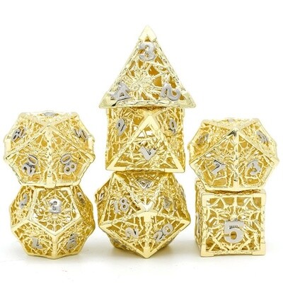 Spider Queen Hollow Metal Dice Gold/Silver