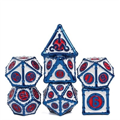 Tinkerer's Colorful Workshop Metal Dice Blue/White/Red