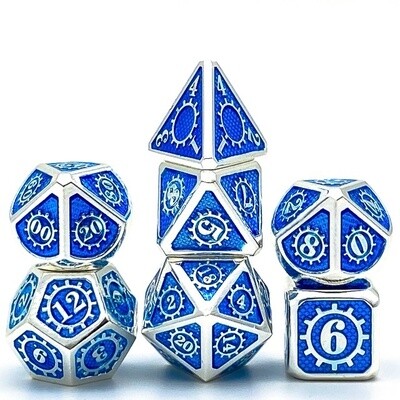 Tinkerer's Creation Metal Dice Silver/Blue