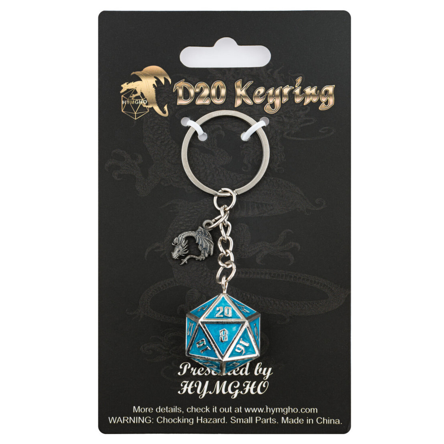 D20 Keychain Blue/Silver
