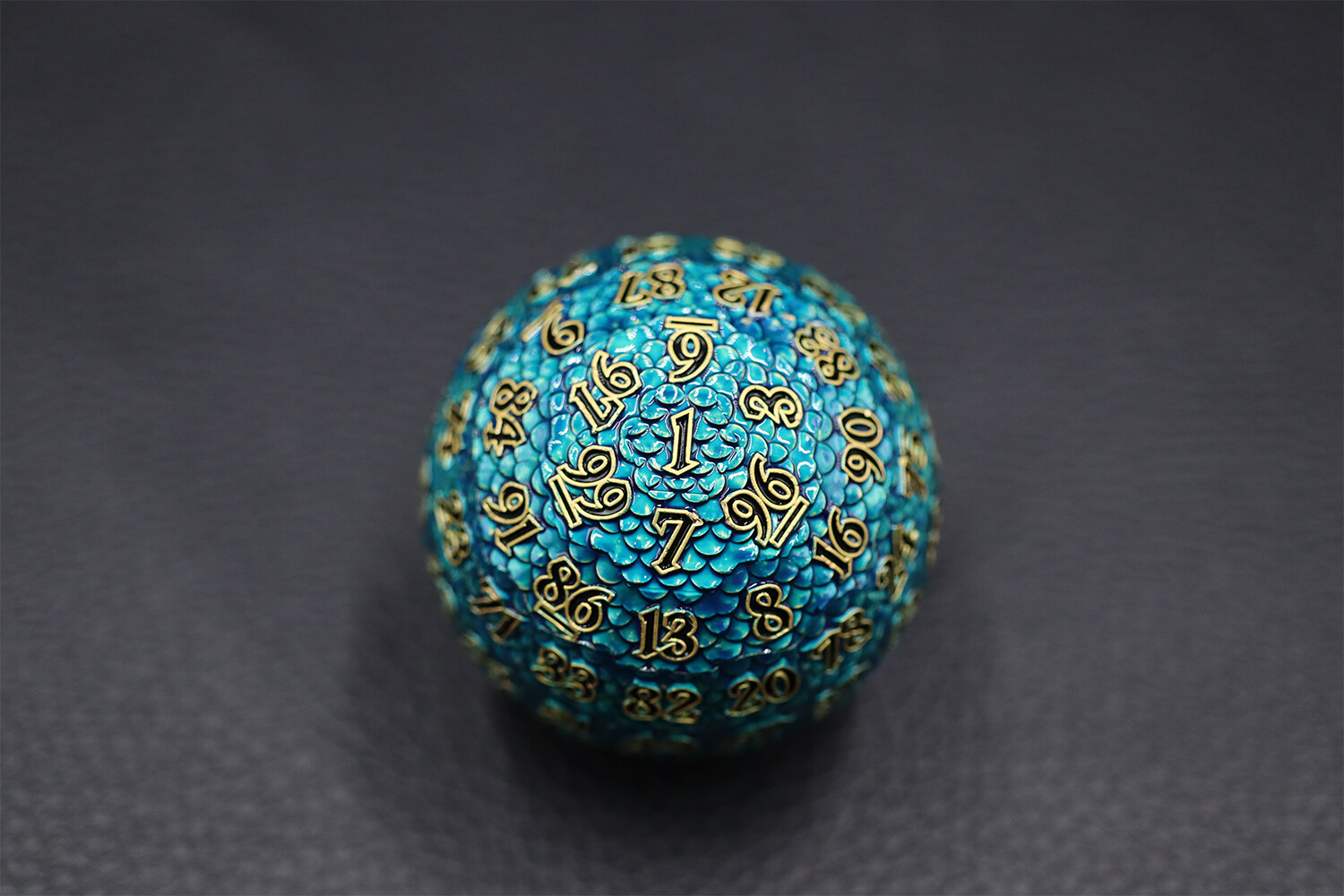 48mm D100 Teal Dragon Scales with Black