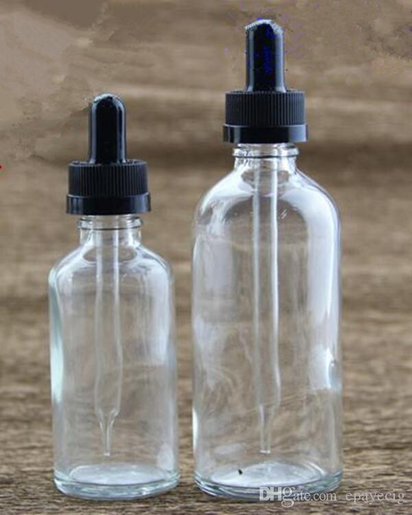 Boccetta in vetro trasparente con contagocce Childproof Tamperproof 100ml