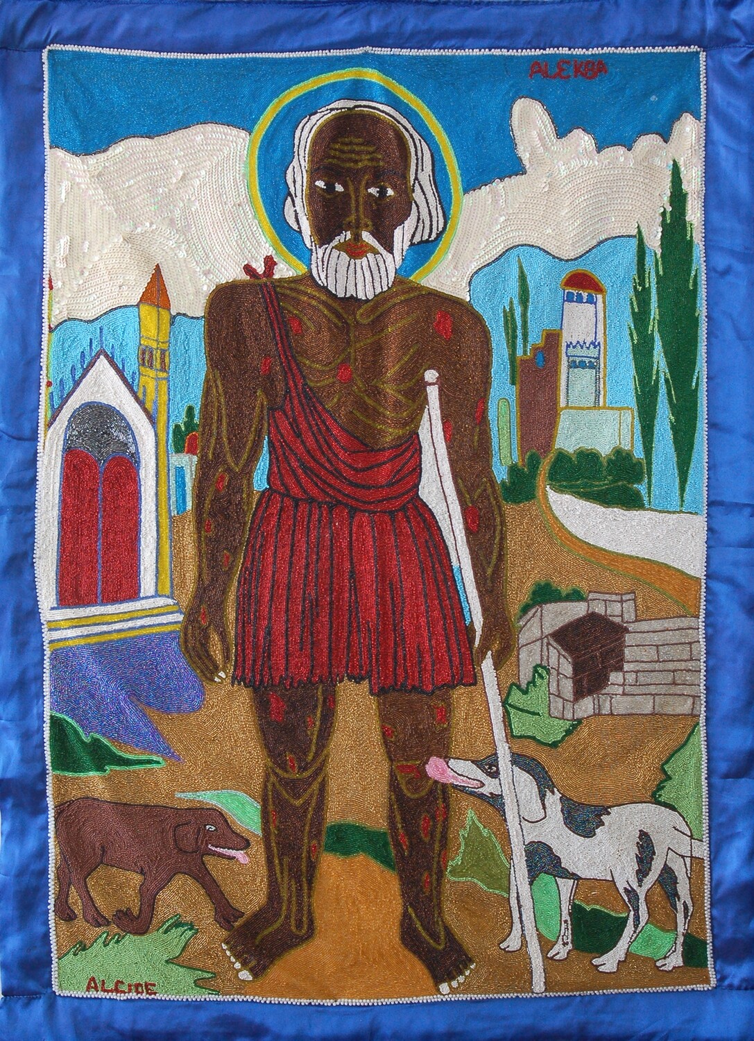 Alegbah by Evelyne Alcide . Beaded  fFag 36 x 51