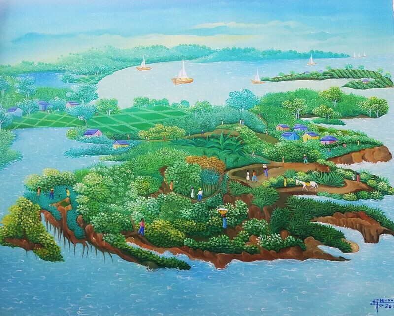 On Sale 30 % Off From May 17 to May 27. Landscape by Henri Jean Louis Acrylic on Canvas