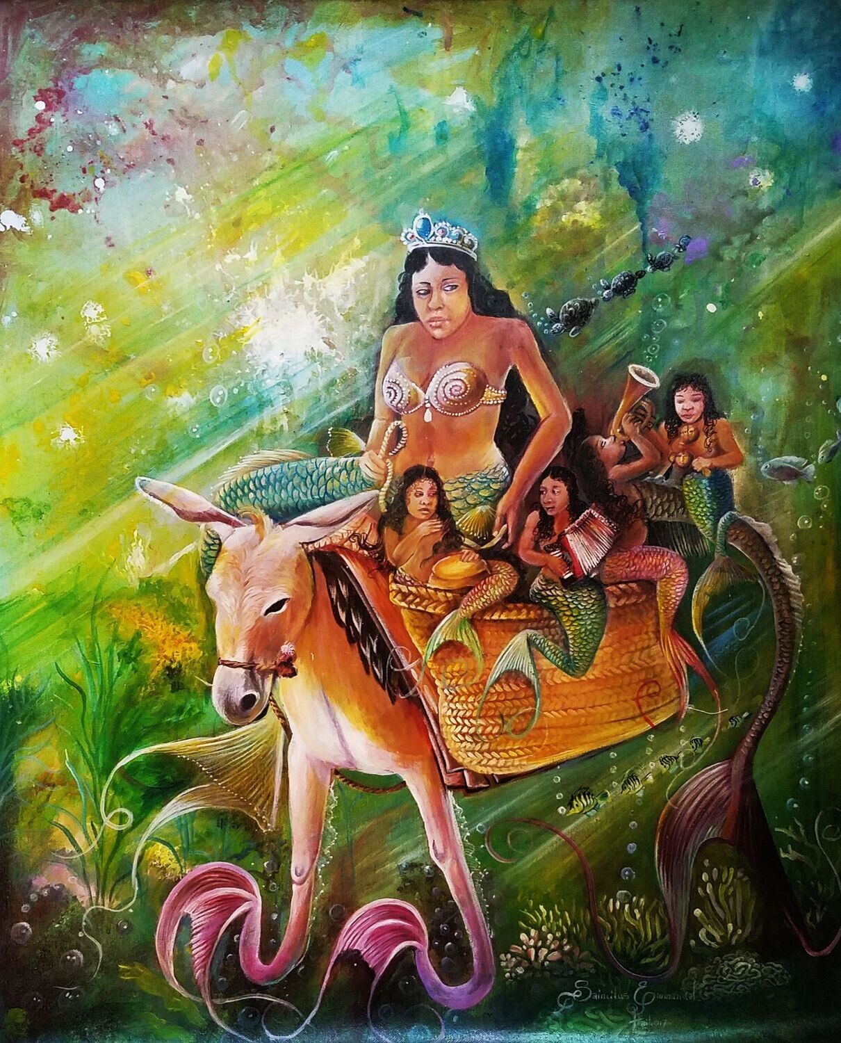 Under Water Queen. Acrylic on Canvas 24 x 30