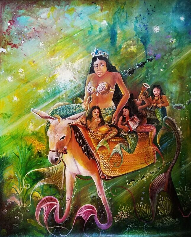 Under Water Queen. Acrylic on Canvas 24 x 30