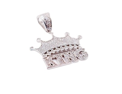 Sterling Silver King Crown Pendant