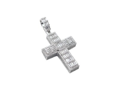 Thick Sides Sterling Silver Cross Pendant