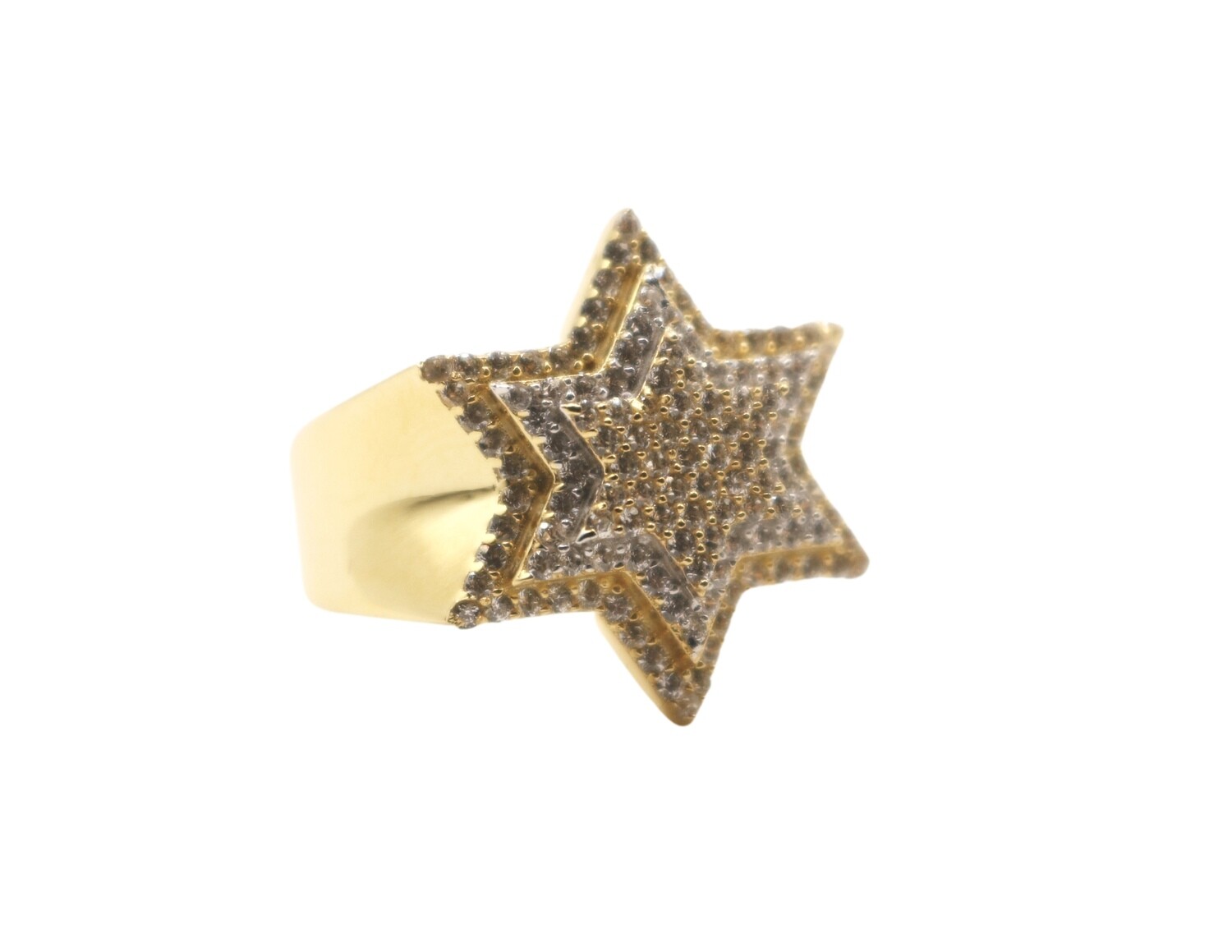 Two Tone 6 Point Star Ring
