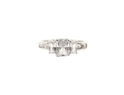 Solitaire Baguette Top With Band Ring