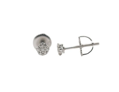 Mini Flower Cut Sterling Silver Moissanite Earrings