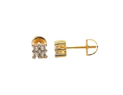 Square Small Silver Gold Finish CZ Earrings