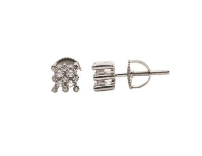 Square Prong Set Sterling Silver CZ Earrings