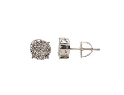 Four Prong Sterling Silver CZ Earrings