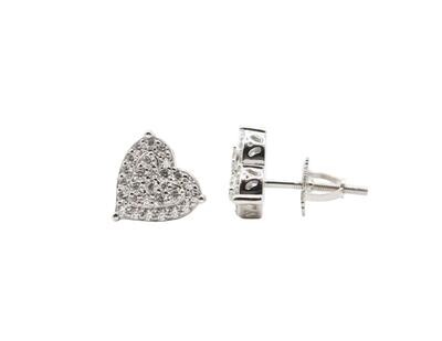 Heart Sterling Silver CZ Earrings