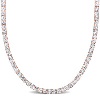 4 MM Silver Rose Gold Finish Tennis Chain