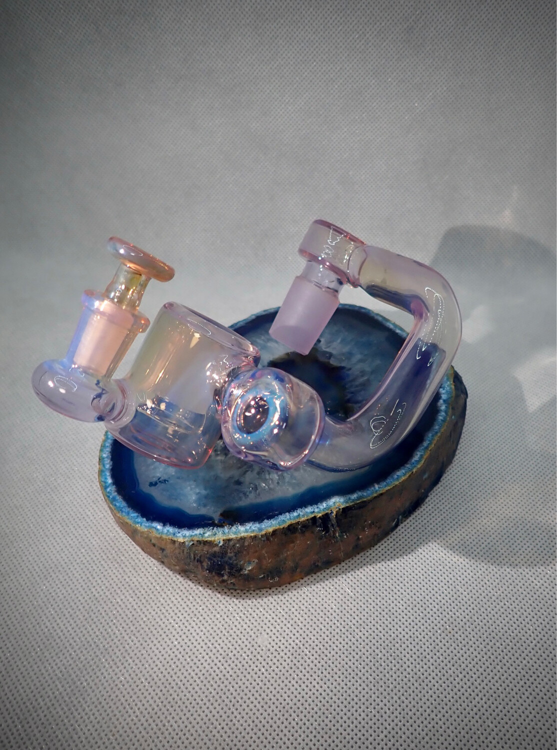 Pink drop down ash catcher Fumed 14mm