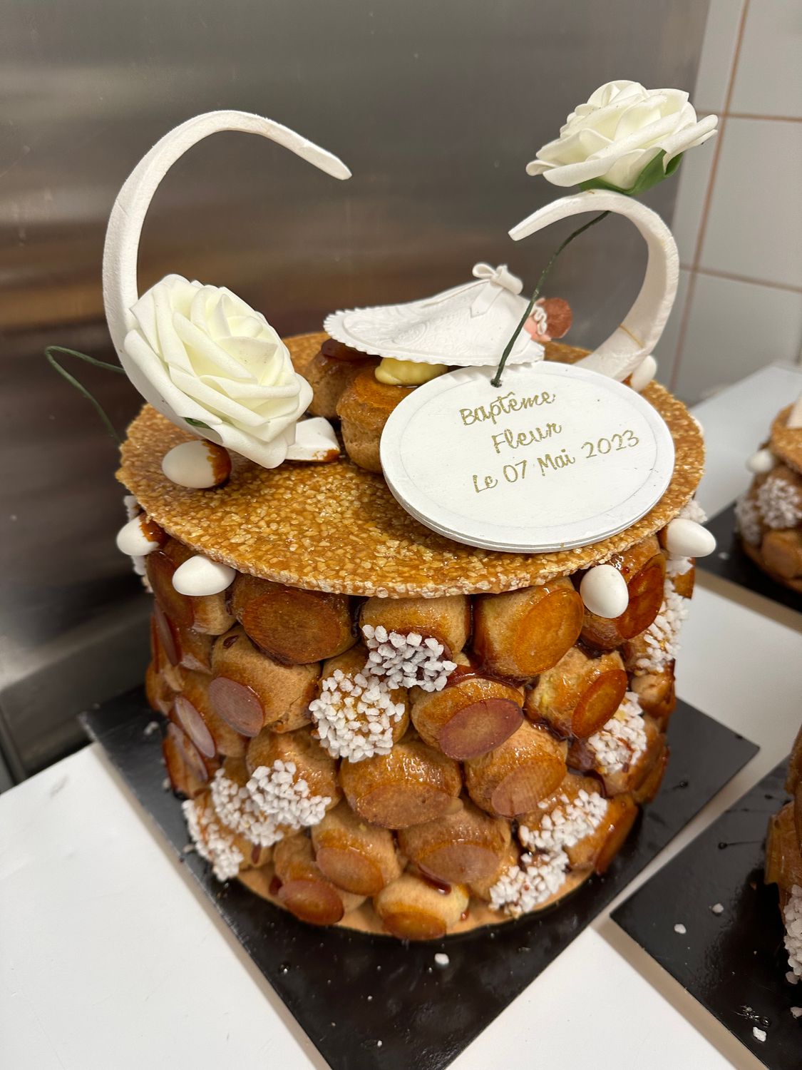 pièce montée cylindre 60 choux vanille