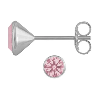 Ohrringe Zirkonia 925 Silber 5 mm pink