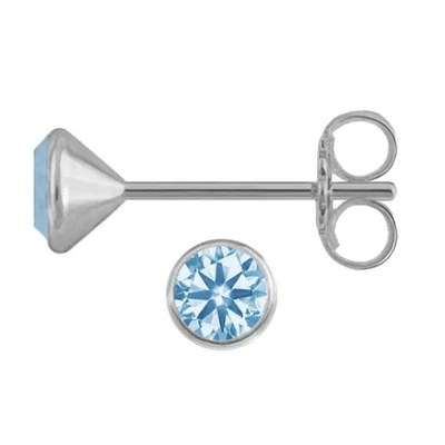 Ohrringe Zirkonia 925 Silber 3 mm blau