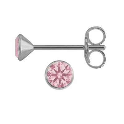 Ohrringe Zirkonia 925 Silber 3 mm pink