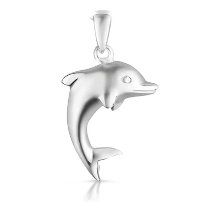 Anhänger Delfin 925 Silber matt poliert