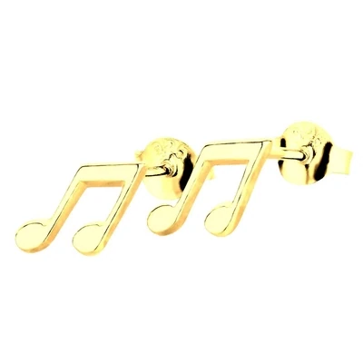 Ohrringe Musiknote 925 Silber vergoldet