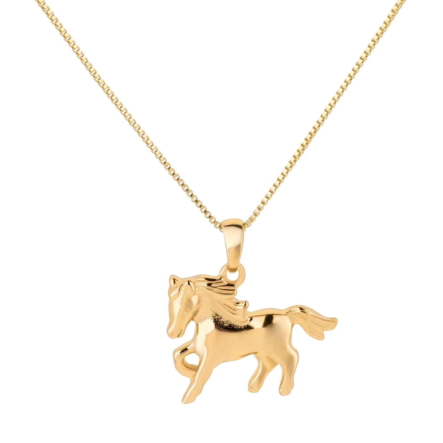 Kinder Anhänger Pony Pferd 925 Silber vergoldet